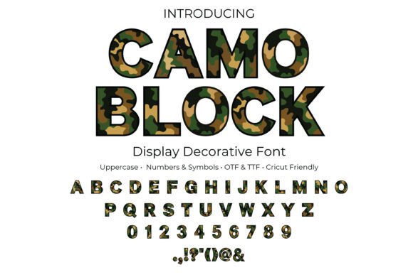 Camo Block: A Bold, Camouflage-Inspired Font for Creative Projects