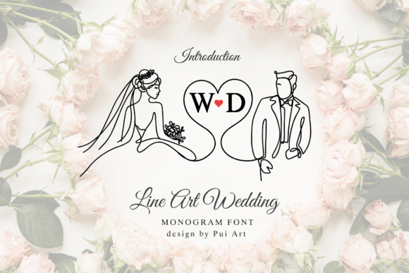 Line Art Wedding Monogram: A Modern Touch for Elegant Branding