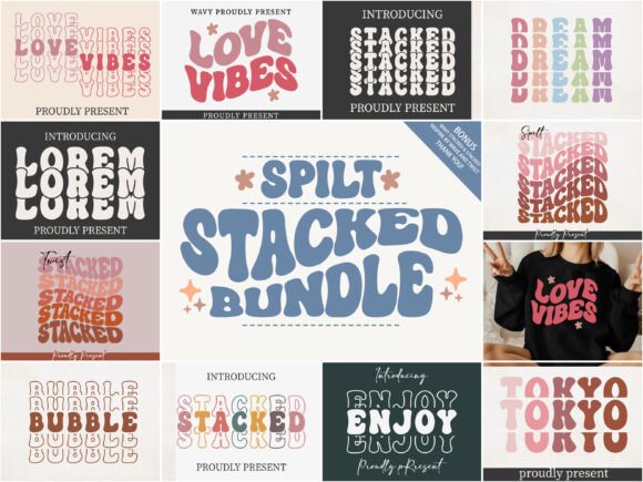 Spilt Stacked Bundle: A Bold, Stylish Display Font